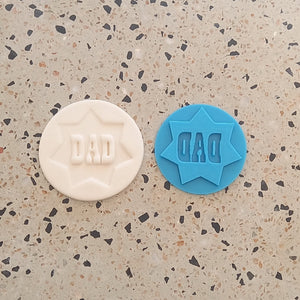 DAD (star design) Father's Day Fondant Embosser Cookie Stamp