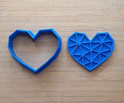 Geometric Heart 7.5cm embosser & cutter set